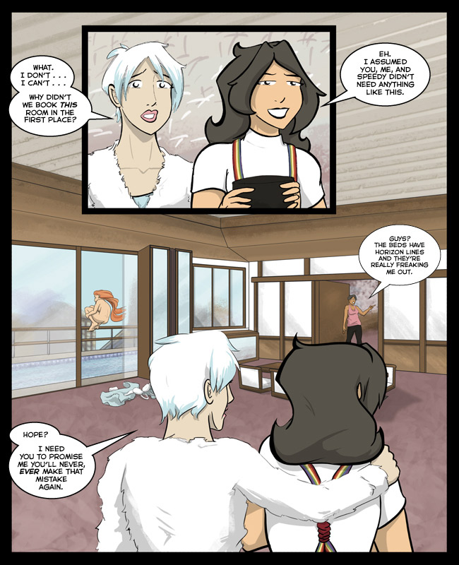 Comic for 31 March 2015: Dang it, I switched their positions. Just pretend Hope's walking forward, okay?