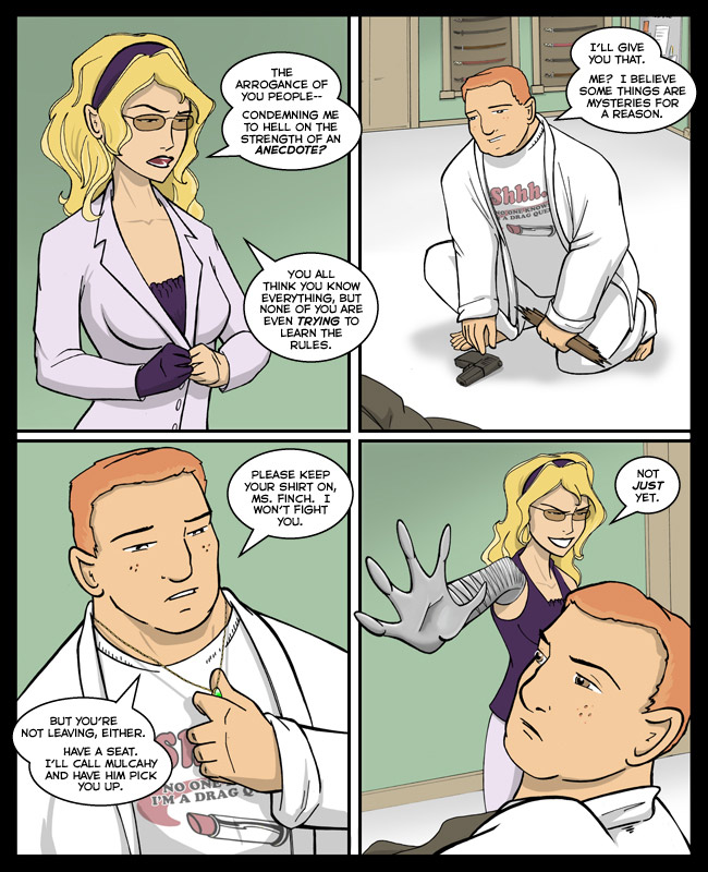 Comic for 06 February 2012: Clarice: More than just a set of pretty bosoms and forty pounds of surgical-grade stainless steel.