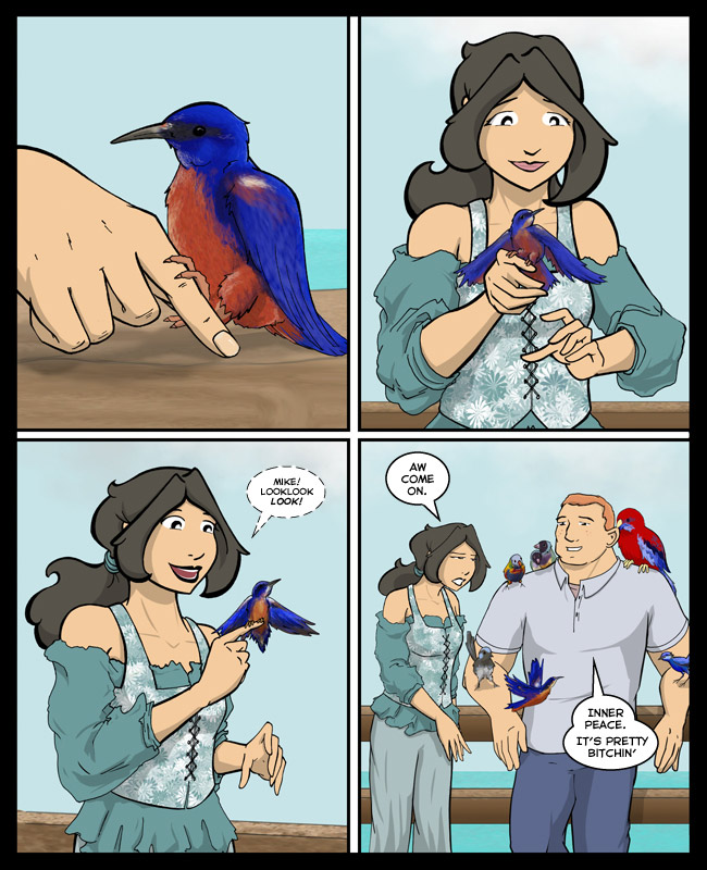 Comic for 25 February 2013: If she's going to be dressed like Snow White for the rest of this scene, we should start off with some Lampschadoonery.